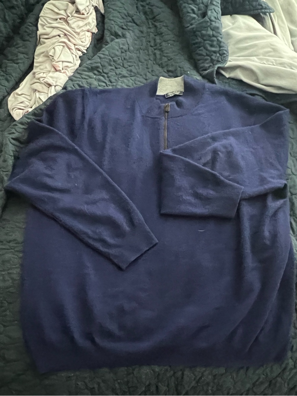 Men's Navy Half-Zip Sweater